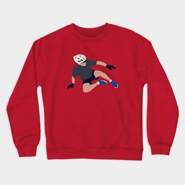 Joe Biden Falling Off His Bike Crewneck Sweatshirt by valentinahramov